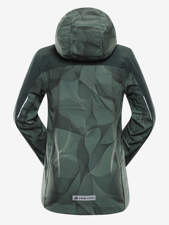 ALPINE PRO Tmavě zelená dětská softshellová bunda ALPINE PRO Hooro