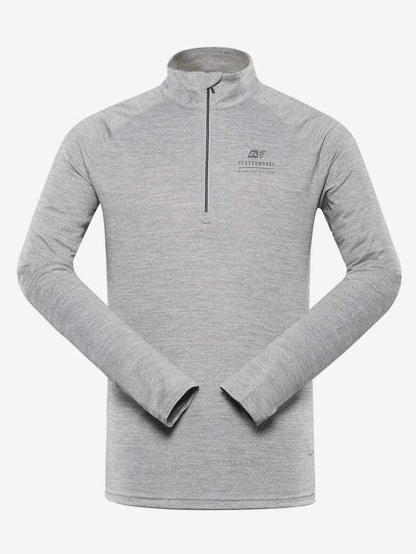 ALPINE PRO Světle šedé pánské žíhané tričko ALPINE PRO Wenp