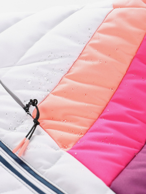 ALPINE PRO Modro-bílá dámská péřová lyžařská bunda s membránou PTX ALPINE PRO Feedra