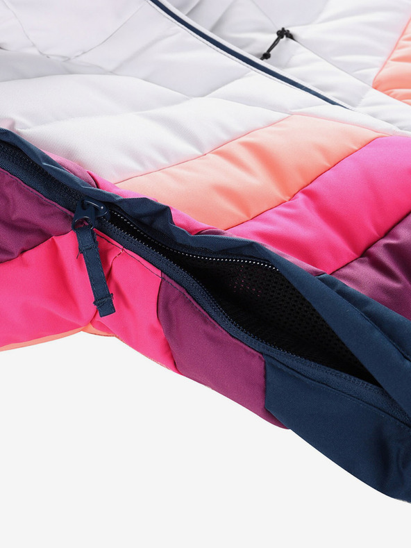 ALPINE PRO Modro-bílá dámská péřová lyžařská bunda s membránou PTX ALPINE PRO Feedra