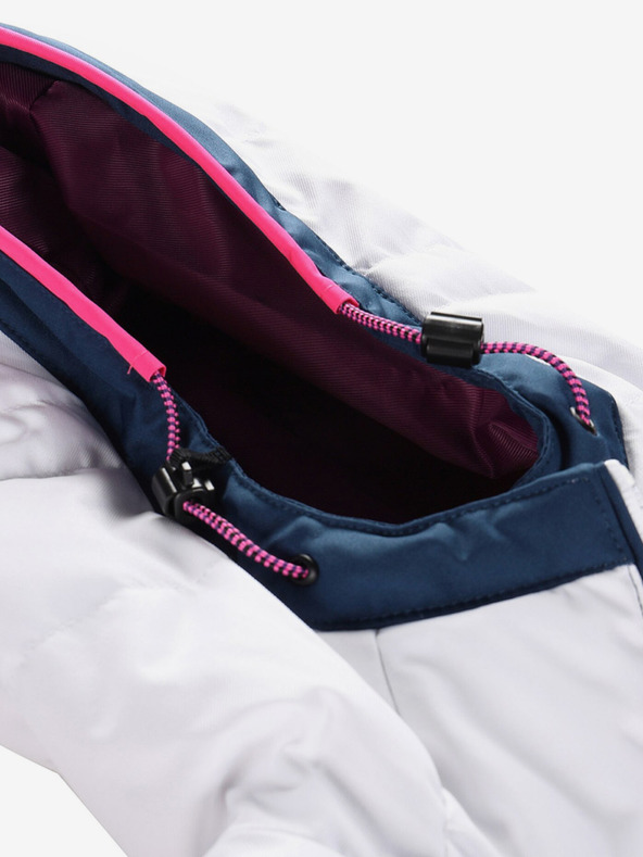 ALPINE PRO Modro-bílá dámská péřová lyžařská bunda s membránou PTX ALPINE PRO Feedra