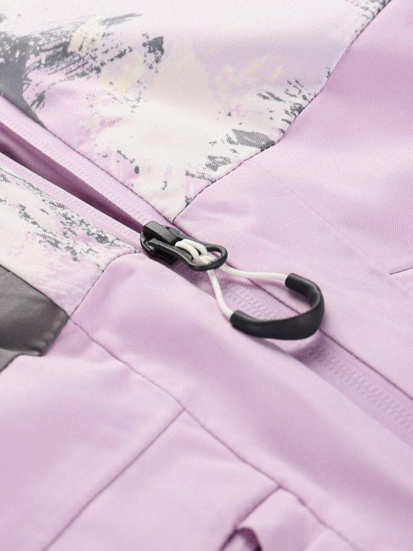 ALPINE PRO Šedo-fialová dámská lyžařská bunda s membránou PTX ALPINE PRO Uzera