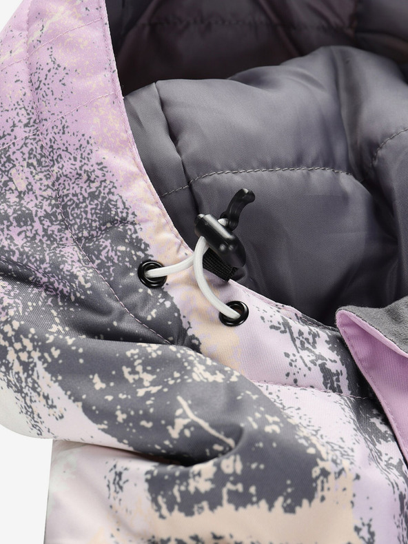 ALPINE PRO Šedo-fialová dámská lyžařská bunda s membránou PTX ALPINE PRO Uzera