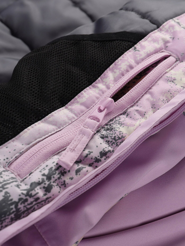 ALPINE PRO Šedo-fialová dámská lyžařská bunda s membránou PTX ALPINE PRO Uzera