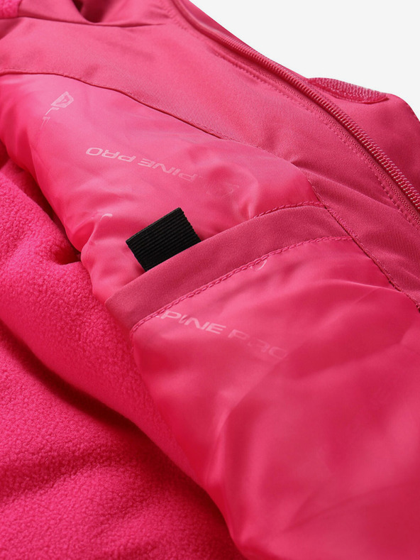 ALPINE PRO Tmavě růžová holčičí lyžařská bunda s membránou PTX ALPINE PRO Zaribo