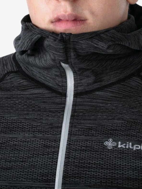 Kilpi Tmavě šedá pánská žíhaná mikina Kilpi HADSON-U