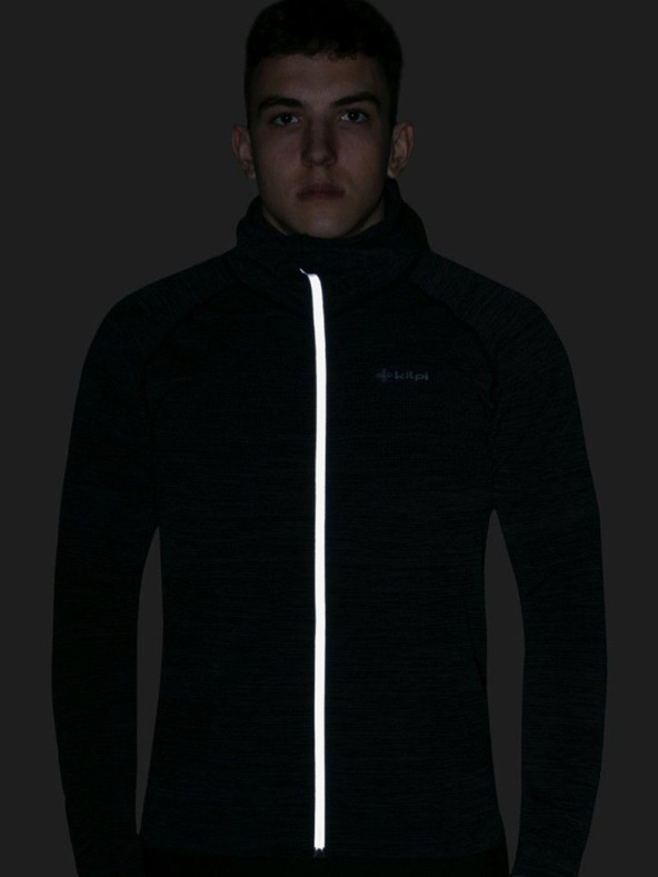 Kilpi Tmavě šedá pánská žíhaná mikina Kilpi HADSON-U