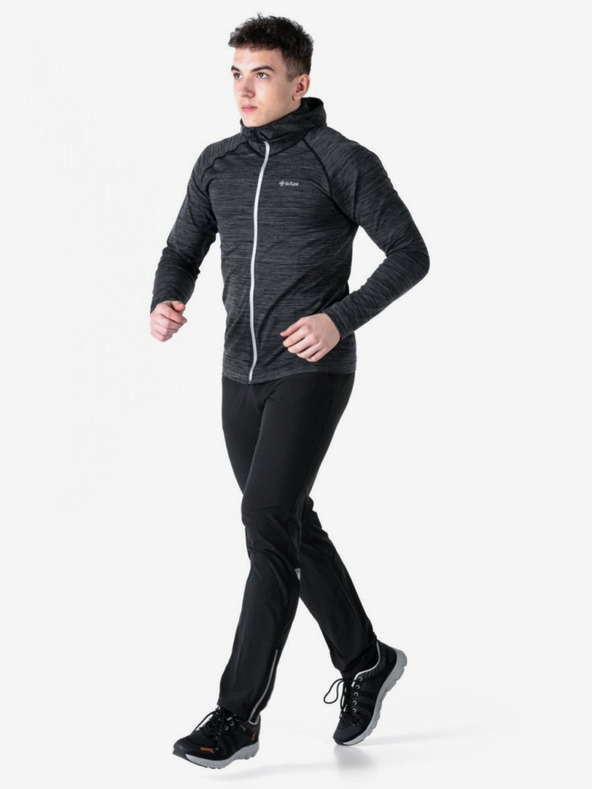 Kilpi Tmavě šedá pánská žíhaná mikina Kilpi HADSON-U