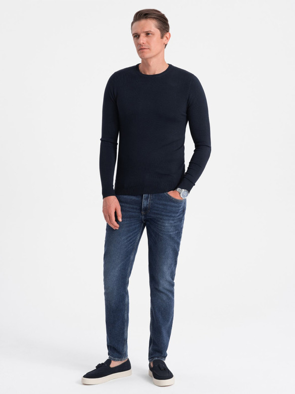 Ombre Clothing Tmavě modrý pánský svetr Ombre Clothing