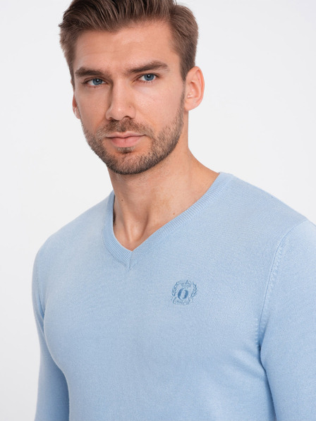 Ombre Clothing Světle modrý pánský svetr Ombre Clothing