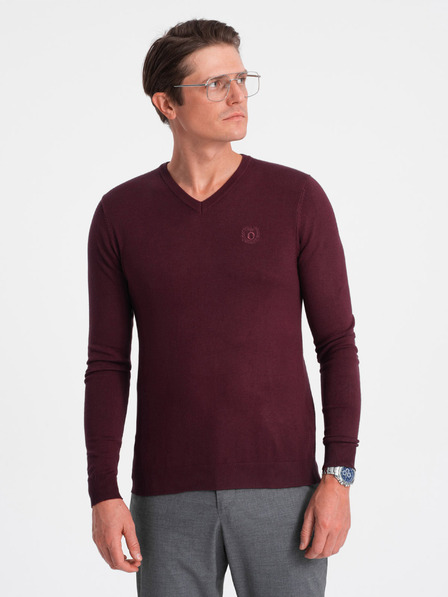 Ombre Clothing Vínový pánský svetr Ombre Clothing