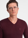 Ombre Clothing Vínový pánský svetr Ombre Clothing
