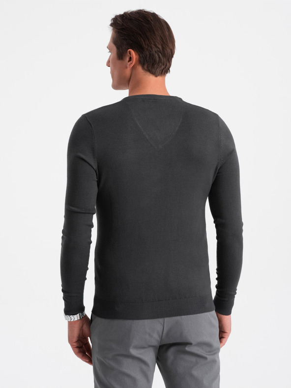 Ombre Clothing Tmavě šedý pánský svetr Ombre Clothing