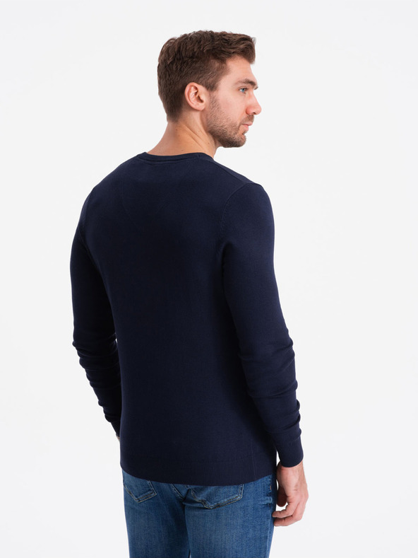 Ombre Clothing Tmavě modrý pánský svetr Ombre Clothing