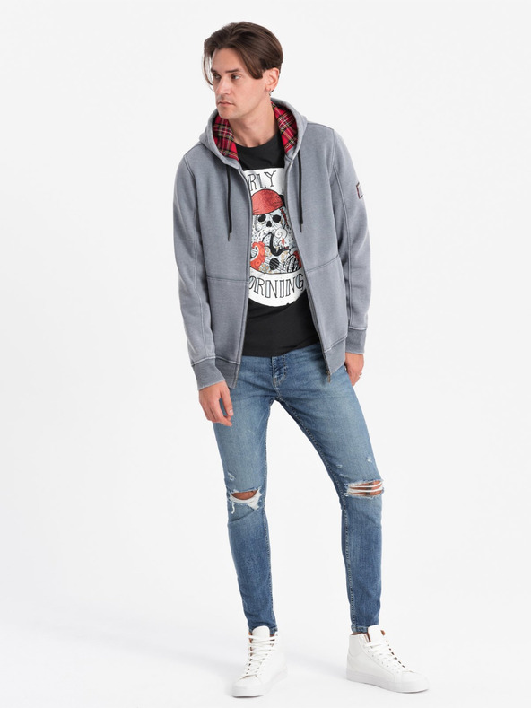 Ombre Clothing Šedá pánská mikina Ombre Clothing