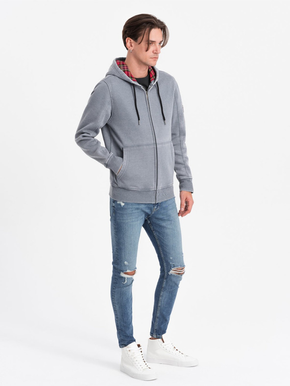 Ombre Clothing Šedá pánská mikina Ombre Clothing