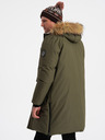 Ombre Clothing Zelená pánská zimní bunda s umělým kožíškem Ombre Clothing Alaskan