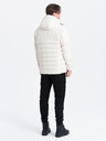 Ombre Clothing Krémová pánská prošívaná zimní bunda Ombre Clothing