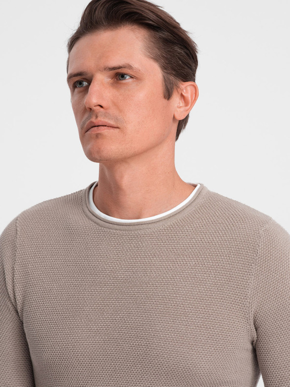 Ombre Clothing Béžový pánský svetr Ombre Clothing