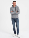 Ombre Clothing Šedá pánská žíhaná mikina s kapucí Ombre Clothing