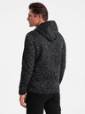 Ombre Clothing Tmavě šedá pánská žíhaná mikina s kapucí Ombre Clothing