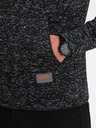 Ombre Clothing Tmavě šedá pánská žíhaná mikina s kapucí Ombre Clothing