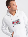 Ombre Clothing Bílá pánská mikina s potiskem Ombre Clothing