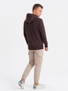 Ombre Clothing Tmavě hnědá pánská mikina s potiskem Ombre Clothing