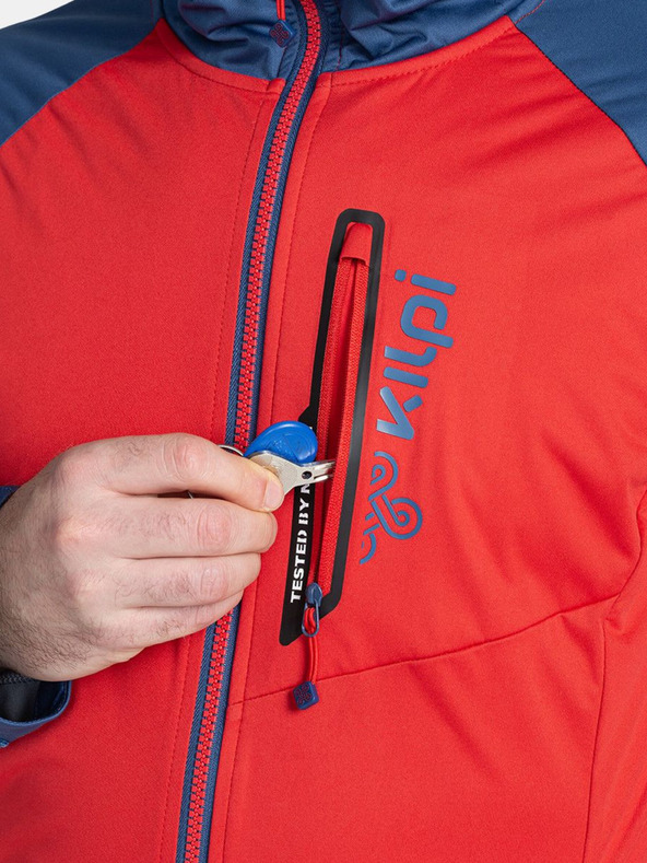 Kilpi Modro-červená pánská lehká softshelová bunda Kilpi BELTRA-M