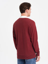 Ombre Clothing Vínová pánská mikina s límečkem Ombre Clothing