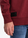 Ombre Clothing Vínová pánská mikina s límečkem Ombre Clothing