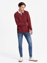 Ombre Clothing Vínová pánská mikina s límečkem Ombre Clothing