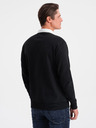 Ombre Clothing Černá pánská mikina s límečkem Ombre Clothing
