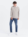 Ombre Clothing Světle šedá pánská mikina s límečkem Ombre Clothing