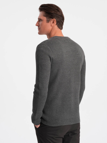 Ombre Clothing Šedý pánský kardigan s kapsami Ombre Clothing