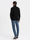 Ombre Clothing Černý pánský svetr s límcem Ombre Clothing