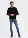 Ombre Clothing Černý pánský svetr s límcem Ombre Clothing