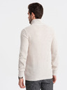 Ombre Clothing Krémový pánský svetr s límcem Ombre Clothing