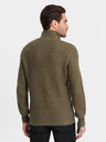Ombre Clothing Khaki pánský svetr s límcem Ombre Clothing