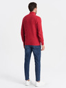 Ombre Clothing Červený pánský svetr s límcem Ombre Clothing
