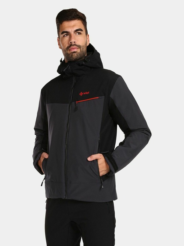 Kilpi Tmavě šedá pánská lyžařská bunda Kilpi FLIP-M