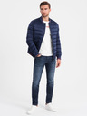 Ombre Clothing Tmavě modrý pánský prošívaný bomber Ombre Clothing