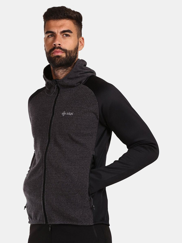 Kilpi Černá pánská fleecová mikina Kilpi VERSAM-M