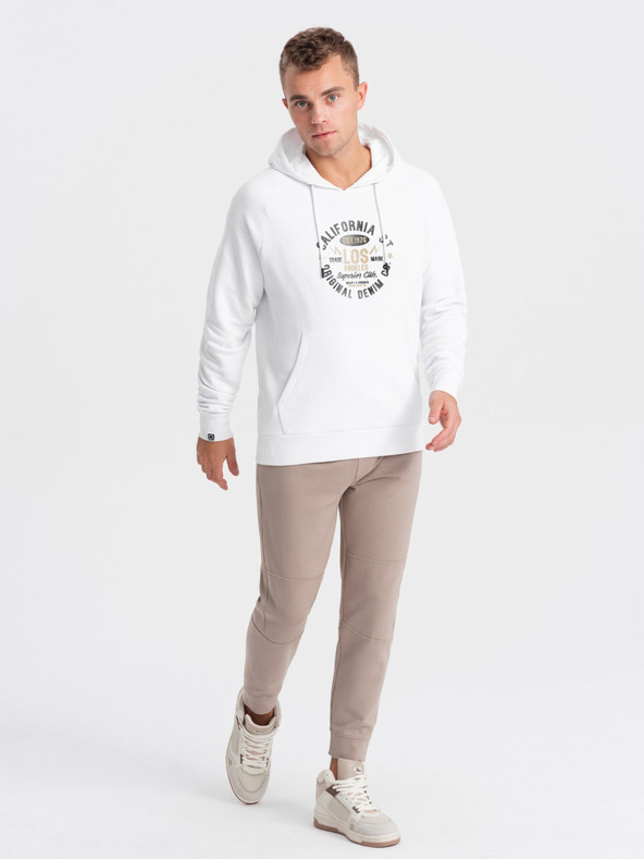 Ombre Clothing Bílá pánská mikina s potiskem Ombre Clothing