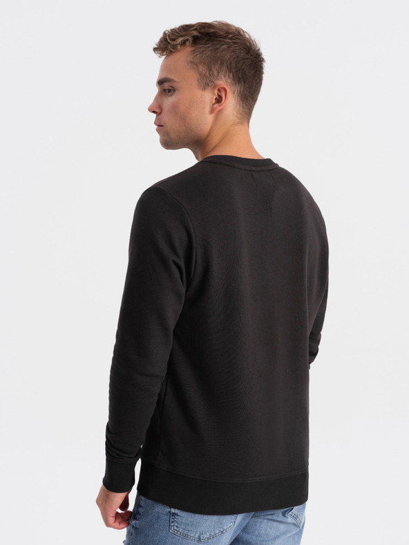 Ombre Clothing Tmavě hnědá pánská mikina s potiskem Ombre Clothing