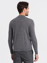 Ombre Clothing Šedý pánský basic svetr se stojáčkem Ombre Clothing