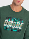 Ombre Clothing Zelená pánská mikina s potiskem Ombre Clothing