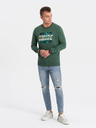 Ombre Clothing Zelená pánská mikina s potiskem Ombre Clothing