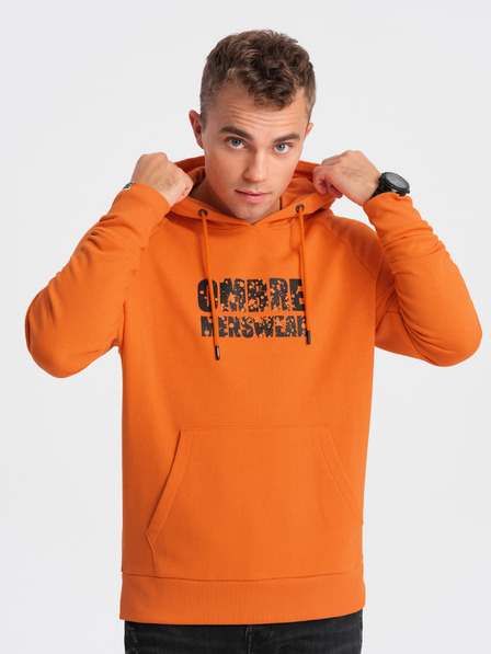 Ombre Clothing Oranžová pánská mikina Ombre Clothing