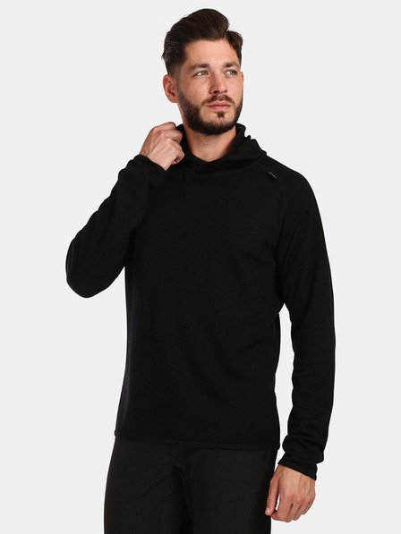 Kilpi Černý pánský svetr s merino vlny Kilpi MOSEO-M